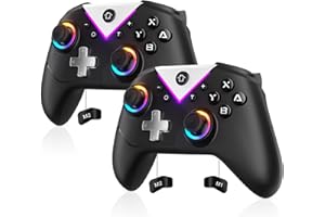 Dinosoo RGB Wireless Controller for Nintendo Switch 2/1 Lite/OLED, PC Bluetooth Games Controller, Turbo, Macro, 6 Gyro Axis, 4 Vibration Motors, Screenshot - 2 Pack