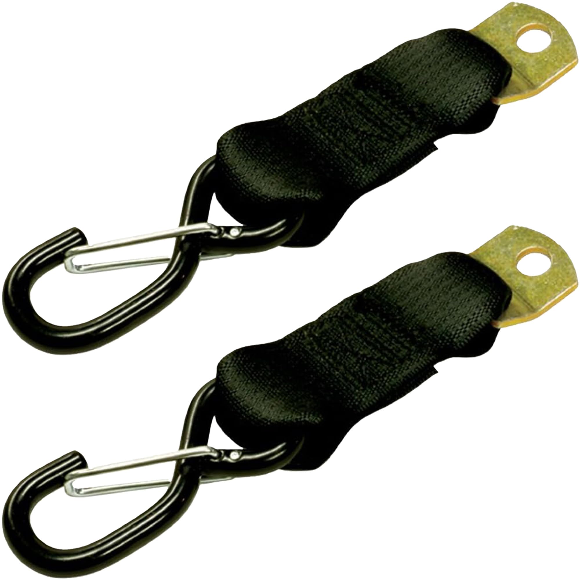 CargoBuckle F14086 S-Hook Adapter Strap for Tie-Downs, 2-Pack, Black