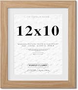 Fabian Clarke London 12x10 Modern Oak Photo Frame with White Mount 10x8