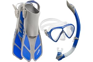 Cressi Adult Snorkeling Set (Mask, Snorkel, Adjustable Fins) Ideal for Travel - Lightweight Colorful Equipment | Bonete Set