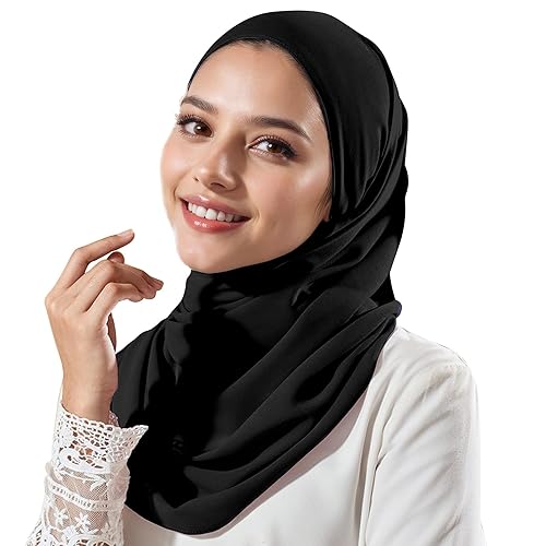 Women's Shawl Hat Set - Soft Chiffon Scarf with Modal Square Hat, Sun Protection Elegant Fashionable for Daily Wear and Special Occasions