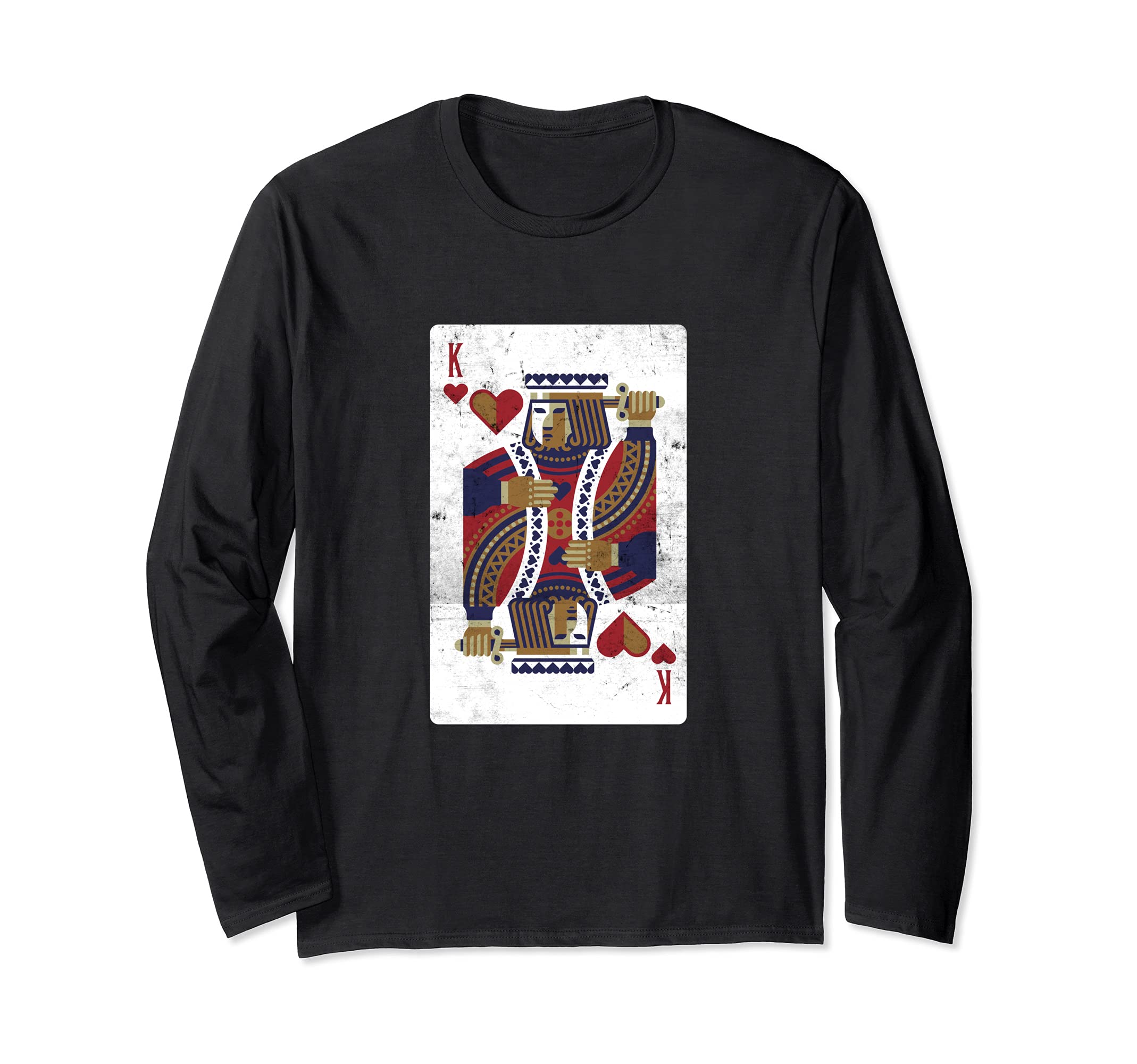 Funny King Of Hearts Card Poker Gambling Gifts Long Sleeve T-Shirt