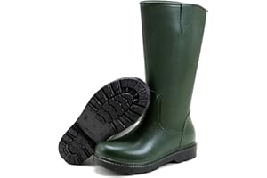 RIUETAR Rain Boots for Men, Comfort Waterproof Rubber Boots Mens Durable Anti-Slip Mud Garden Boots for Hunting Gardening Farming Fishing, Wide Calf Raining Shoes Outdoor Work Boots