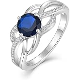 YL Celtic Knot Rings 925 Sterling Silver Twisted Ring Cubic Zirconia Infinity Statement Jewelry for Women