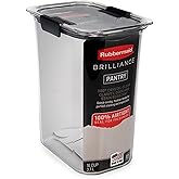 Rubbermaid Brilliance 16-Cup Airtight Food Storage Container with Lid Clear/Grey - optimal for pantry organization flour sugar and food storage