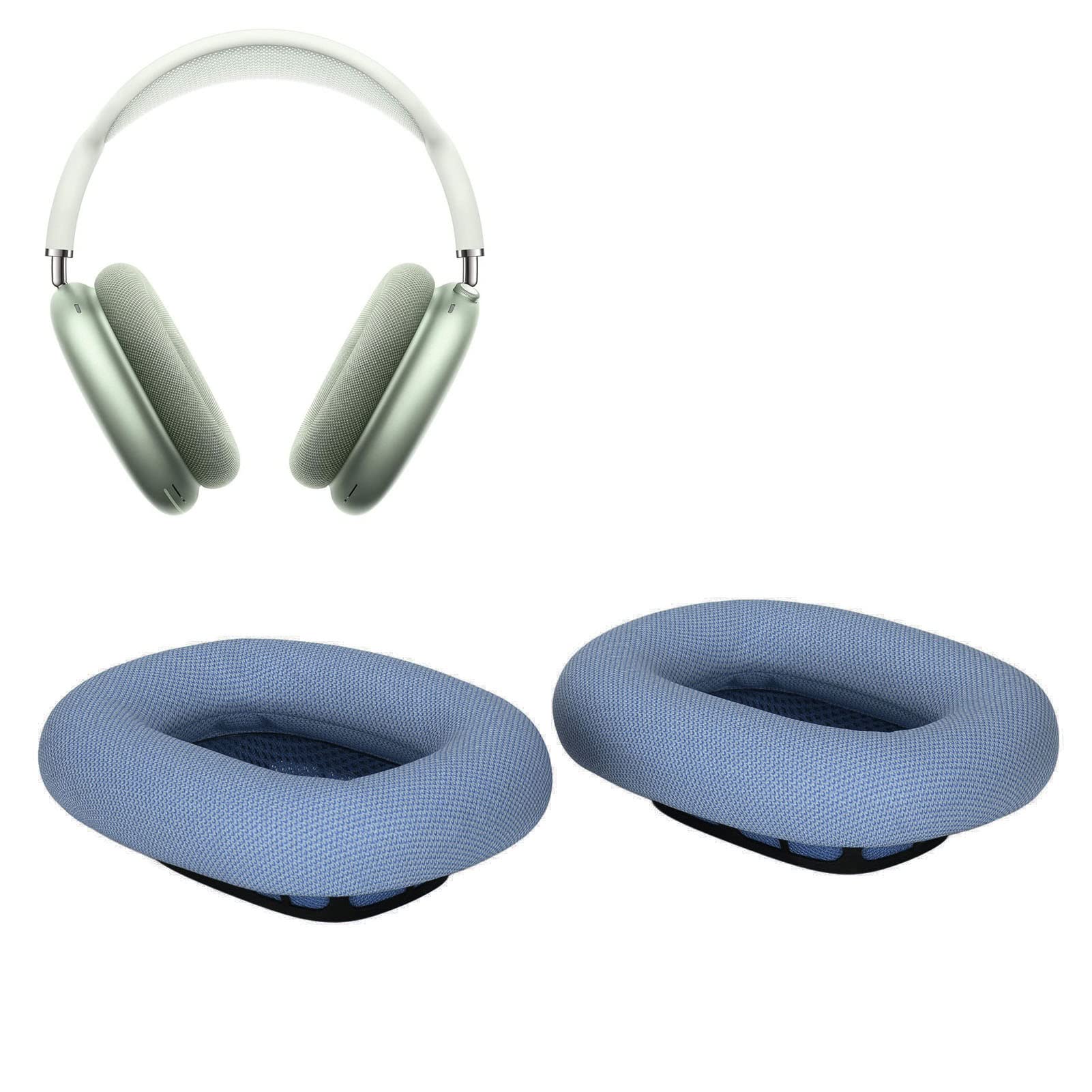 ciciglow Earpads for AirPods Max, Headphone Ear Cushions Replacement Soft Memory Foam Protein Leather Headset Earpads Earmuffs Headphone Parts(blue)
