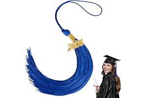 QOIUSO 2024 Graduation Tassel: Tassel for Graduation Cap 2024, Graduation Cap Hat Decorations, Class of 2024 Tassel Charm Graduation Party Decorations 2024 Grad Cap Decorations Graduate Gifts - Blue Gold