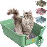 Cat Centre Grey Large Litter Tray with Scoop - Deep High Sides 50x38.5cm view 6