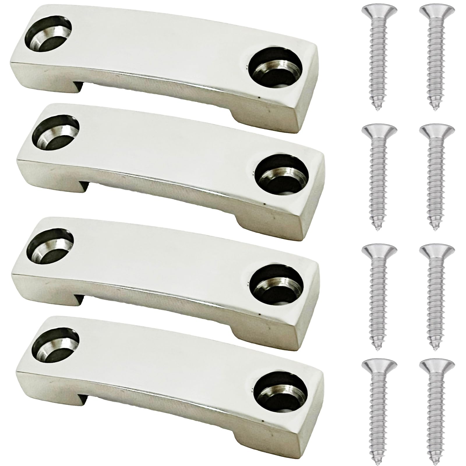 4 Pack Bimini 316 Stainless Steel Straps for Boat, Kayak, RV, Truck etc - Accommodates a 25mm wide strap.