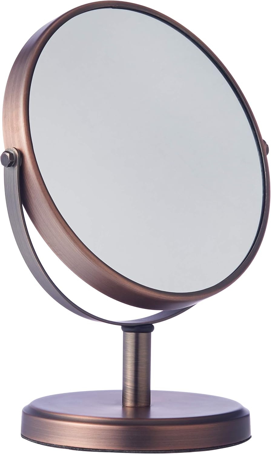 Amazon Basics Dual Sided Modern Vanity Mirror, Bronze BigaMart