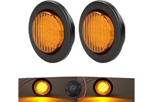 NEW SUN® Premium 2.5" Round LED Trailer Lights | 13 Amber LEDs Side Marker & Clearance Lights Kits | Grommet & 2-Pin Plug | Universal for Trucks, Trailers, RVs, Campers & More