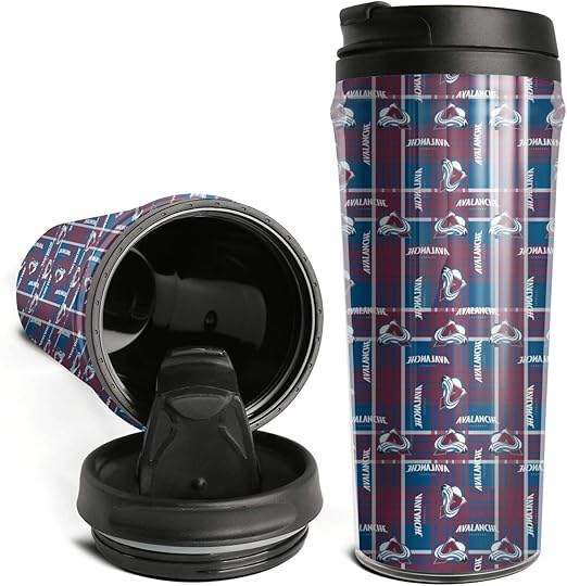 Amazon Com Coffee Travel Mug Colorado Avalanche British Plaid Red Blue For Women Men Double Wall Insulated Thermal Travel Mugs 16 Oz Kitchen Dining
