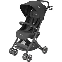 Maxi-Cosi Lara Ultra Compact Stroller, Airplane Carry-on Compliant for travel, Lightweight, one-hand fold, large storage, inludes travel bag Essential 