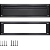 Ausolous Mail Slot for Door, 13"&times;3.6" Heavy-Duty Iron Door Mail Slot with Pre-Drilled Holes &amp; 8 Screws Included, Matte Black Mail Slot for Front Door or Wall, Easy DIY Install