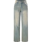 winkbay Women's High Waisted Jeans Vintage Stacked Straight Leg Y2k Denim Pants Streetwear