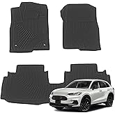 Fullux Floor Mats for Honda HR-V 2023-2024 HRV All Weather TPE Mat 3PC Black 1st & 2nd Row Full Car Accessories Liner Set