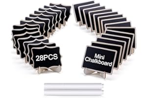 XKDOUS 28 PCS Mini Chalkboard Signs with Easel Stand, Food Signs for Buffet, Food Labels for Party, Small Chalk Board Signs for Tables, Food Name Cards for Buffet Table, Wedding, Event Decor