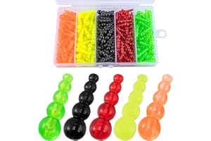 Alwonder Stacked Fishing Beads Set, 100PCS/250PCS Fishing Beads Lures Tackle, Trout Walleye Perch Muskie Inline Spinner Rig Lure Making Supplies Saltwater Freshwater