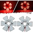 Partsam 2Pcs Ultra-Thin Hex Style Dual Function Interior 54 LED Air Breather Light 4.8" Decorative Air Cleaner Lamp for Peterbilt Kenworth Freightliner Trucks, Trailers, RV IP67 10-30V (Red)