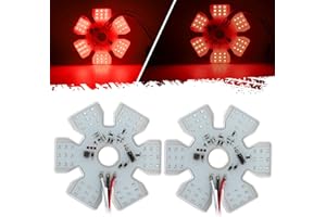 Partsam 2Pcs Ultra-Thin Hex Style Dual Function Interior 54 LED Air Breather Light 4.8" Decorative Air Cleaner Lamp for Peter