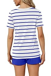 RUBZOOF Women's Short Sleeve Pajama Sets Striped