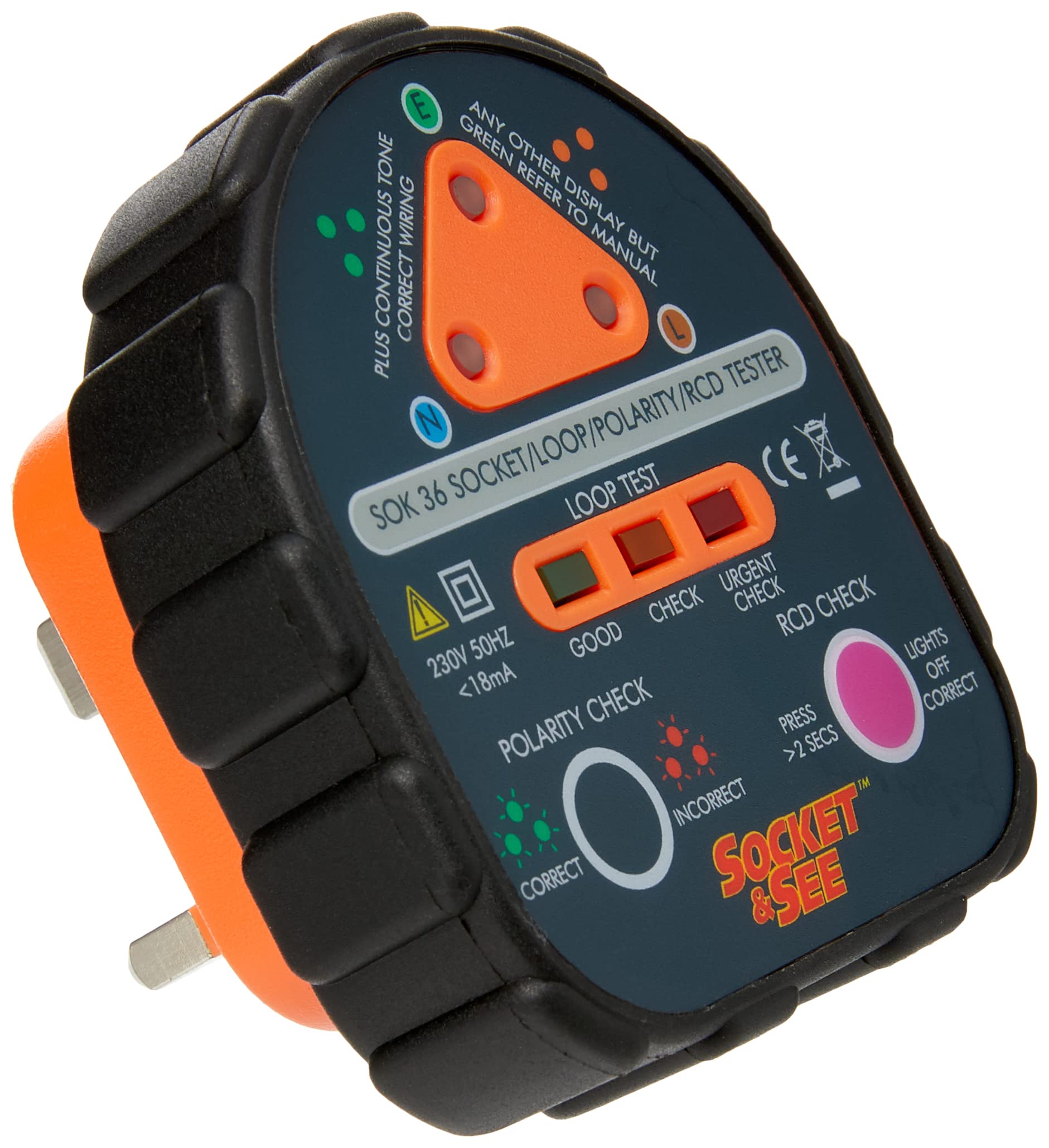 Socket & See SOK36 Professional Socket Tester, Green