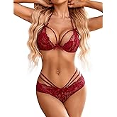 Avidlove Lingerie Lace Babydoll 2 Piece Sexy Bra and Panty Sets