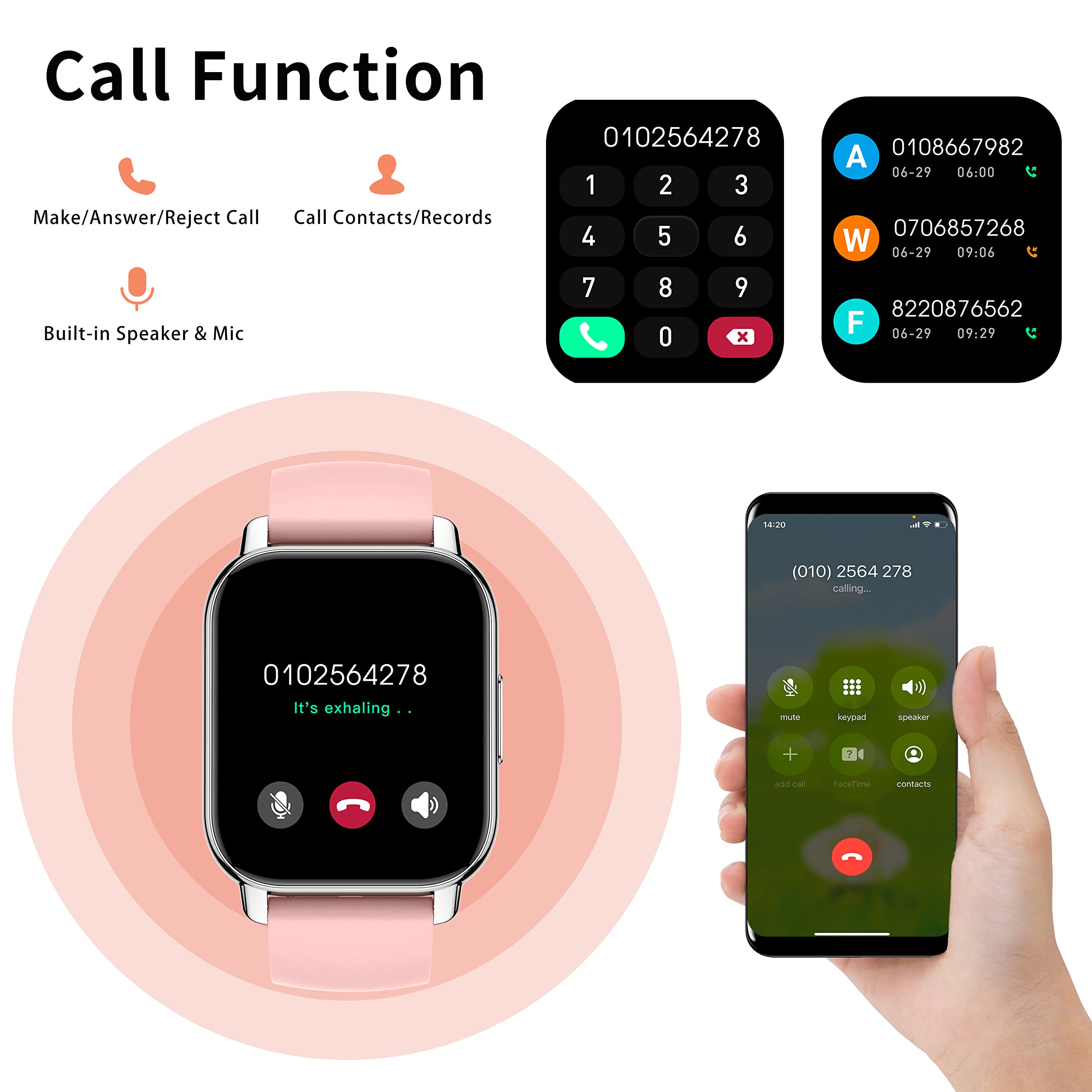 Popglory Smart Watch Answer/Make Calls, 1.85'' Smartwatch with AI Voice Control, Blood Pressure/SpO2/Heart Rate Monitor, Fitness Tracker Watch 2 Straps for Men Women for iOS Android Phones