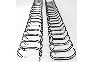 Binditek 50 Pack Double Loop Wire Binding Spines, 1Inch Binding Wire for Letter Size, 2:1 Pitch, 220 Sheet Capacity, 21-Loop, Black, for Students and Coworkers