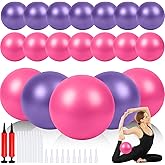 Sotiff 20 Pack 9 Inch Mini Pilates Balls with Pump & Inflation Tubes Bulk Yoga Exercise Balls for Barre Physical Therapy, Core & Stability Training