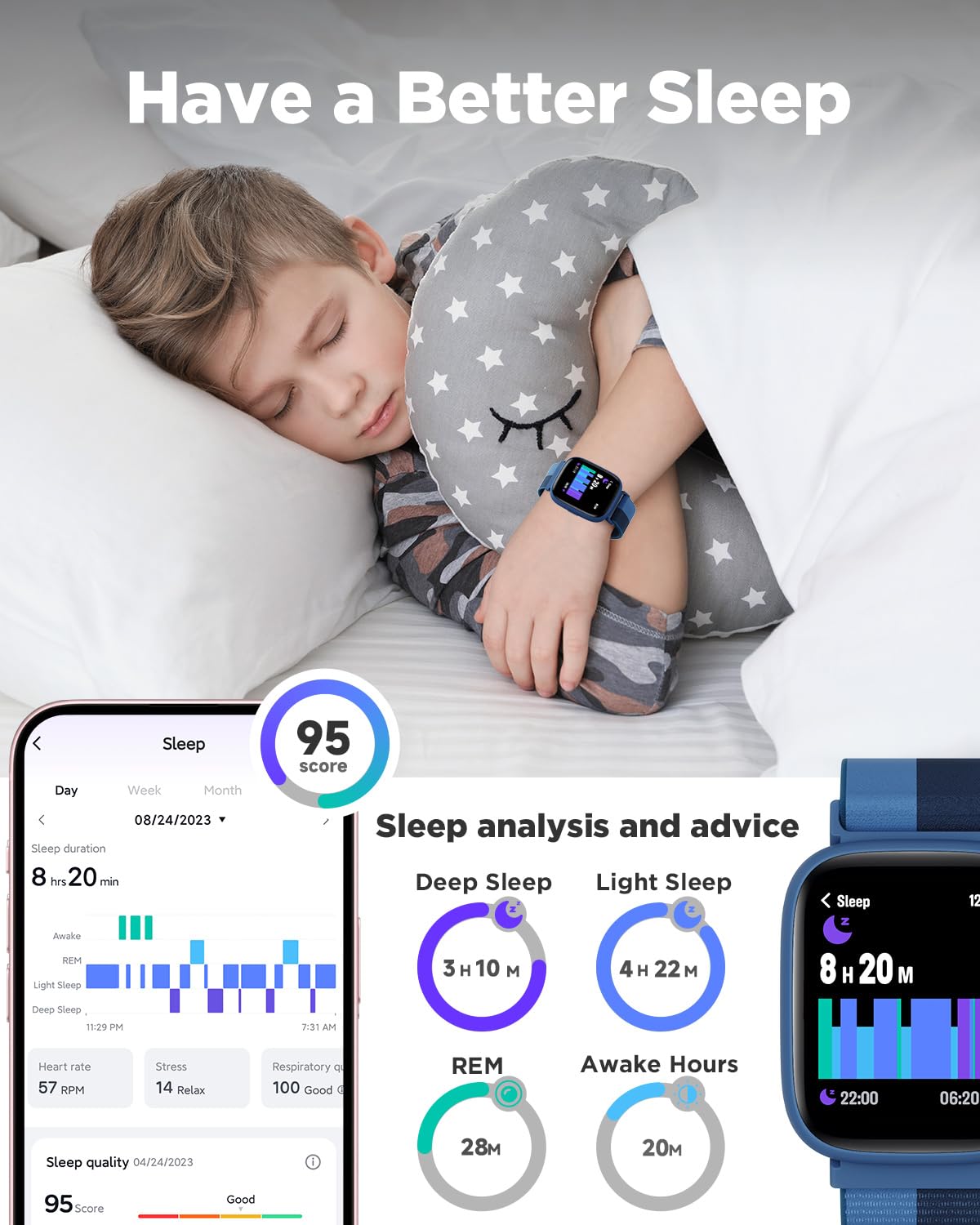 BIGGERFIVE Kids Smart Watch, 1.8