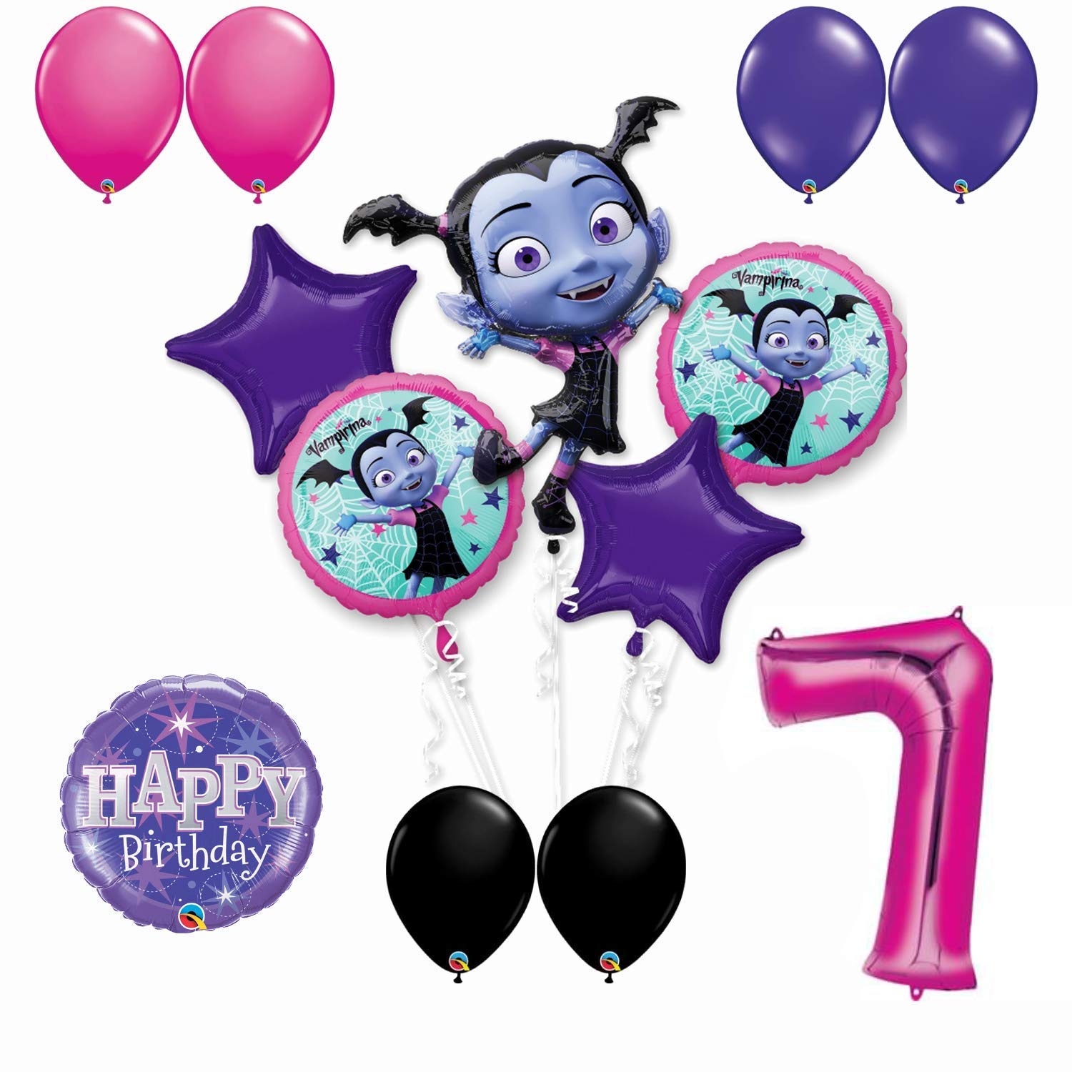 スペシャルオファ Vampirina 7歳誕生日パーティーバルーンブーケバンドル B07pdw3tg7 バルーン13個付き 7歳用 風船バルーン Vk Gazeta Test2 Dvinaland Ru