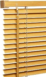 Funky Gadgets PVC Venetian Blind 165x150 Teak Wood Effect Easy Fit view 1