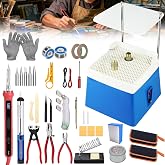 34Piece Stained Glass kit,Stained Glass Grinder&amp;Automatic Water Filling | 5/8 Grinding Drill Bit, Glass Cutting Kit Included, 100W Soldering Kit Included,for Stained Glass Making