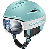 Odoland Snowboard Helmet, Ski Helmet with Ski Goggles for Adults & Youth, Durable PC Shell & EPS Foam, Safety Snow Helmets Goggles for Men Women