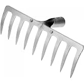 uxcell 9 Teeth Garden Rake Head, Galvanized Manganese Steel Stone Rake for Garden Farm Backyard Without Handle Hard Rake Head Only, Silver Tone