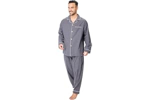 XING YE CHUAN Men's Cotton Lightweight Sleepwear Plaid Warm Soft loungewear Pajamas Set