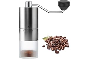 EZLucky Portable Manual Coffee Grinder - Ceramic Conical Burr with 5 Adjustable Settings for Grinding, Perfect for Espresso Enthusiasts at Home, Office, or Camping