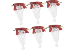 Mikikit 6pcs Leather Billiard Pockets Replacement Nets with Corner and Side Pool Table Nets Snooker Table