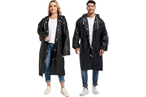 HOOMBOOM Rain Ponchos for Adults Reusable Raincoats Survival Heavy Duty Military Impermeable 2 Packs Rain Coat…