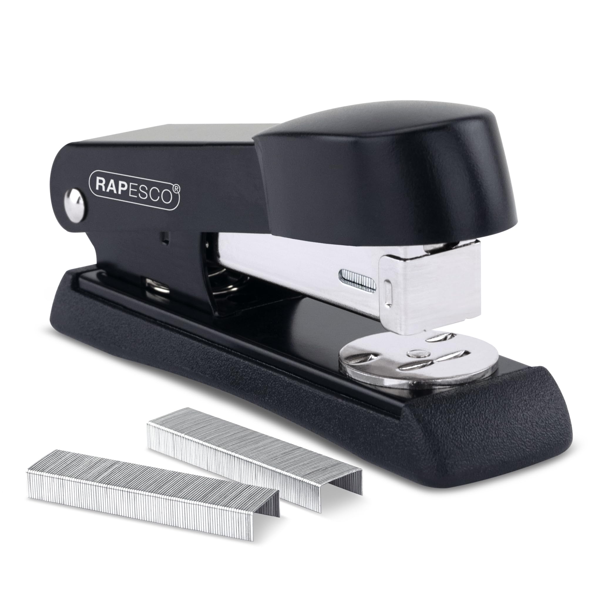 Rapesco A52600B3 Minno Half Strip Stapler, 20 Sheet Capacity, Black