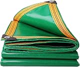 FUCNEN Tarpaulin 6M x 8M Heavy Duty Waterproof Tarp 420g/m2 Green
