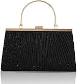 AIBAOWU Evening Bag for Women Sparkly Handbag with Chain, Women's Shoulder Bag Pleated Clutch Purse for Wedding, Prom, Party