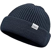 CLAPE Original Fisherman Beanie Plain Watch Cap Winter Warm Skull Hat Soft Cuffed Knit Beanie Classic Roll-up Edge Skullcap