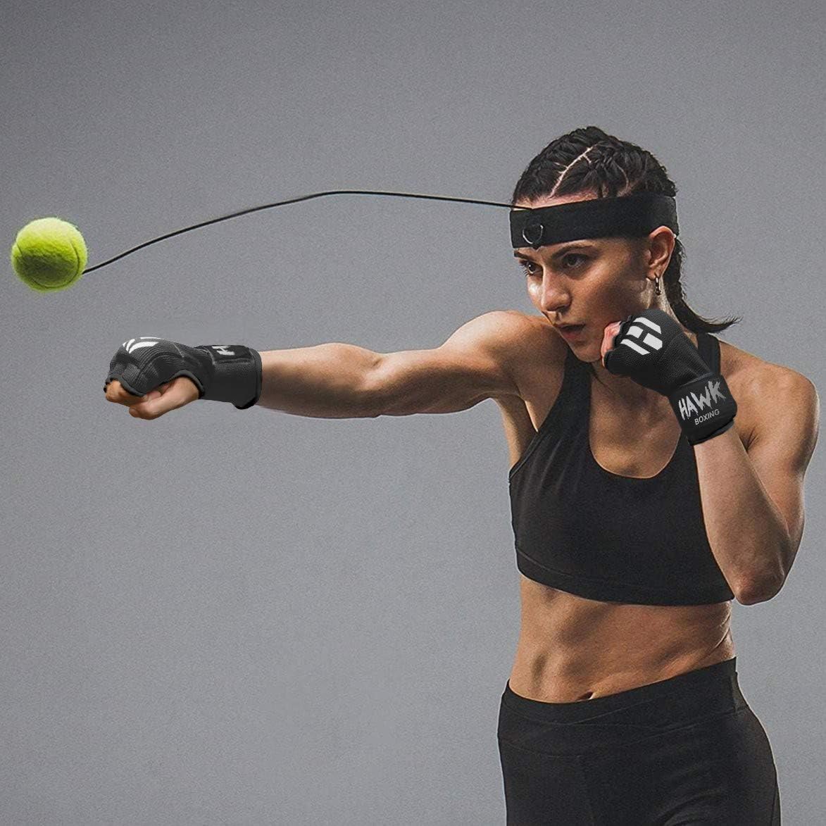 Hawk Padded Inner Gloves Training Gel Elastic Hand Wraps for Boxing Gloves Quick Wraps Men & Women Kickboxing Muay Thai MMA Bandages Fist Knuckle Wrist Wrap Protector Handwraps (Pair) : Sports & Outdoors