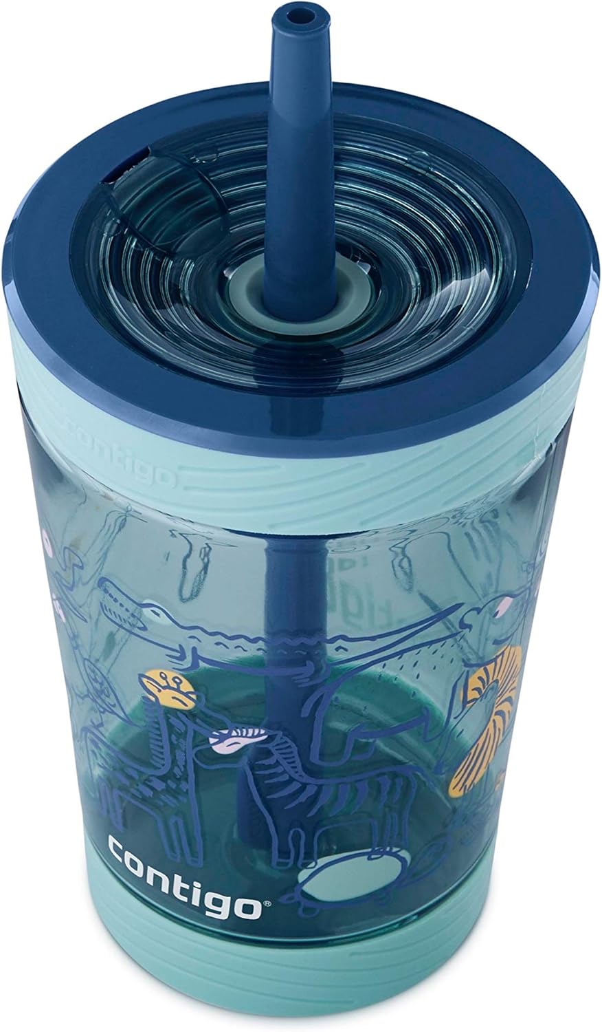 Contigo Kids Tumbler with Straw | Spill-Proof Tumbler with Straw for Kids, 14oz, Nautical Blue: Kitchen & Dining