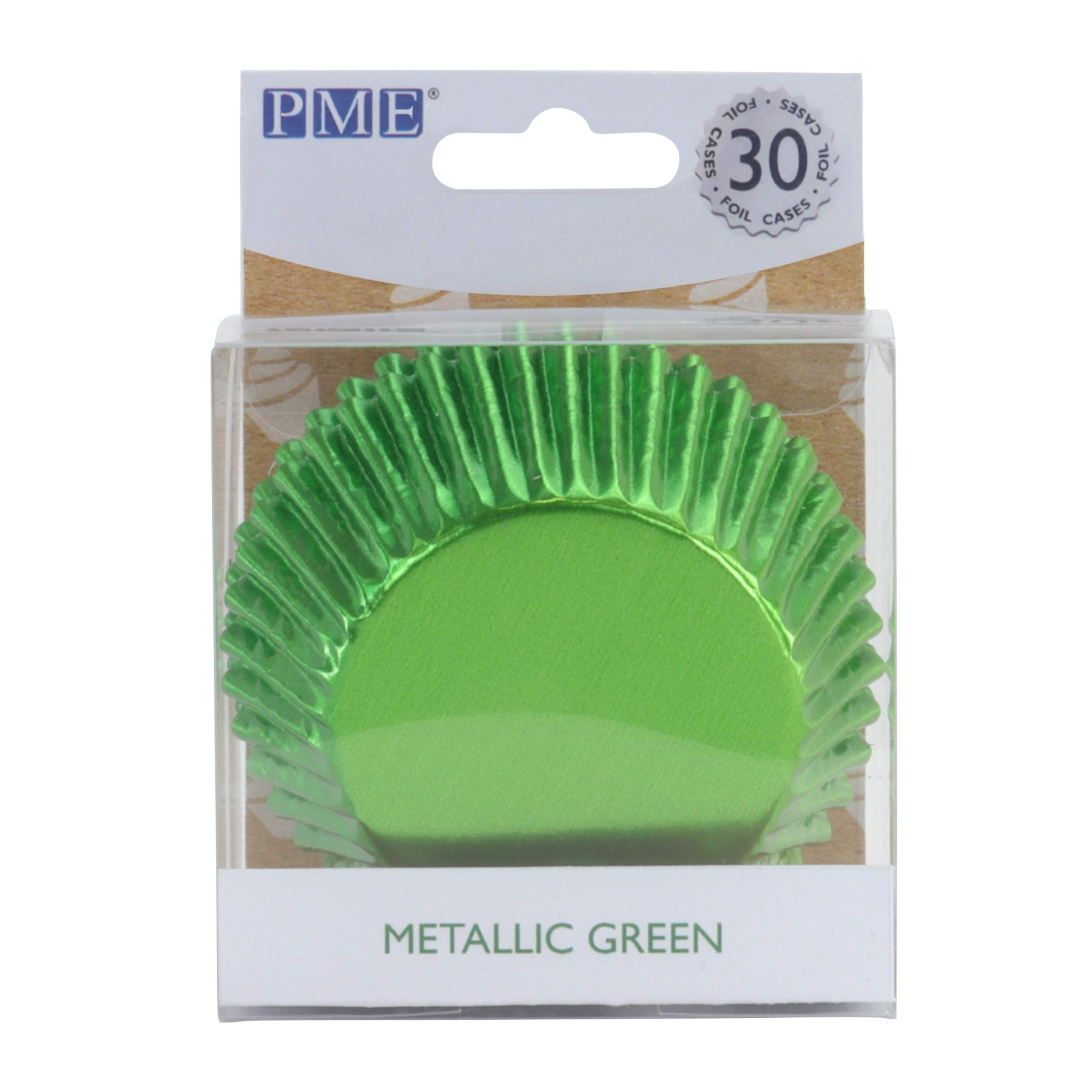 PME Metallic Green Foil Lined Cupcake Cases-Pack of 30, BC816
