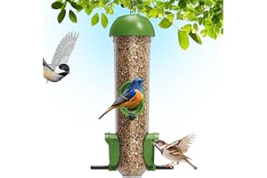 LO NA LOVE NATURE LONA Bird Feeders for Outdoors, Tube Bird Feeder Weatherproof with Multiple Hanging Methods, Wild Bird Feeding Silo for Outside, 3 Port