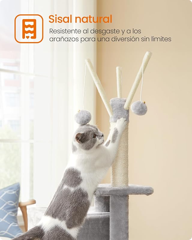 Árbol de Gatos, Torre de Juegos, Gatito, Gris Paloma PCT143W01