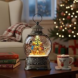 Christmas Snow Globe Lantern Water Glittering